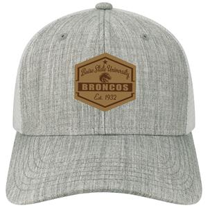 Boise State Trucker Hat, University Over Logo Patch by Legacy Athletic -  melangegray